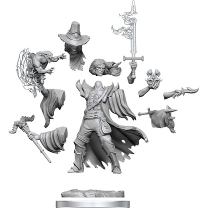 WizKids D&D Frameworks: Human Warlock Male - Unpainted and Unassembled