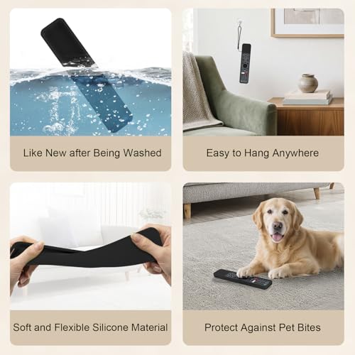 Protective Silicone Case for Sony RMF-TX600U RMF-TX500U Remote Control | Remote Cover for Sony MF-TX500E RMF-TX600E Smart TV Remote Sleeve Skin Waterproof, Anti-slip (Black) - color: Black