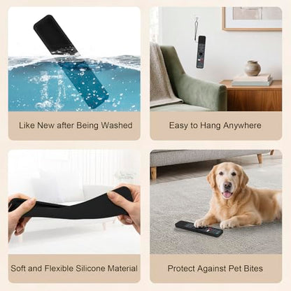 Protective Silicone Case for Sony RMF-TX600U RMF-TX500U Remote Control | Remote Cover for Sony MF-TX500E RMF-TX600E Smart TV Remote Sleeve Skin Waterproof, Anti-slip (Black) - color: Black
