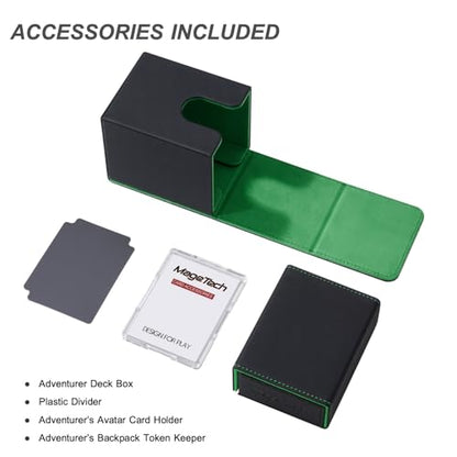 Mage Tech Adventurer [Paragon] Commander Kit - Avatar Holder + Backpack Dice Box Snap-On Back Panel, with Life Tracker - MTG Commander/EDH - Black/Green - color: 2. Veil (Black/Green), style: 4. Paragon[commander Kit]