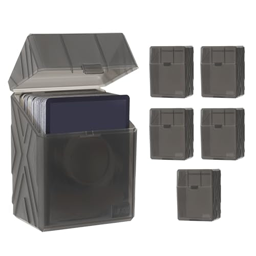 6-Pack Card Case, Plastic Card Case for Trading Cards, Sturdy Card Organizer for 90+ Sleeve Cards, Card Organizer for MTG, Sports Cards (Black) - color: Black