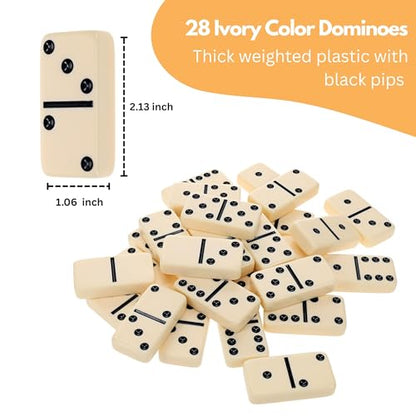 WE Games Custom Double 6 Dominoes in Engraved Black Stained Wooden Treasure Box, Dominoes Set for Adults, Ivory Color Double Six Domino, Classic Board Games, Tile Games, Personalized Domino Gift - color: Black