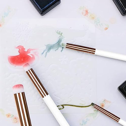 UNIMEIX Dry Brush Miniature Painting Drybrush Detail Paint Brush Set Hobby Detail Blending Brushes for Effortless Watercolor Brushes Scale Model Painting (8 Pack) - color: White