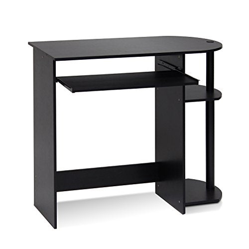 Furinno Simplistic Easy Assembly Computer Desk, With Keyboard Tray, Espresso/Black - color: Espresso/Black, size: 15.8 x 31.5 x 28.4 Inch