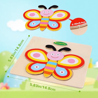 Wooden Puzzles for Toddlers 1-3, Pack of 8 Toddler Animal Puzzles Ages 2-4, Montessori Educational Animals Jigsaw Puzzles Christmas Birthday Gift for Baby Girl Boy Ages 1 2 3 4 Year Old - color: Animal Puzzle Set