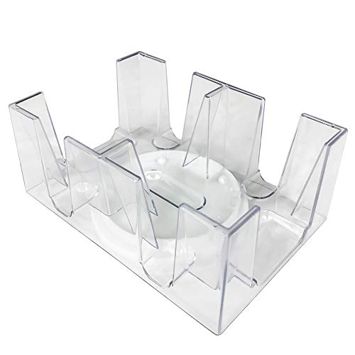 Yuanhe 6 Deck Revolving Rotating Canasta Playing Card Tray (Pack of 2) - size: 1-6 deck cards (Pack of 2)