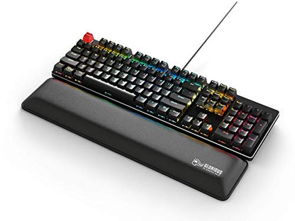 GLORIOUS Wrist Pad/Rest - Full Standard Size - Black - Mechanical Keyboards, Stitched Edges, Ergonomic | 17.5x4 inches | 25mm/1in Thick (GWR-100) Full Size (Standard) - color: Black, size: Full Size