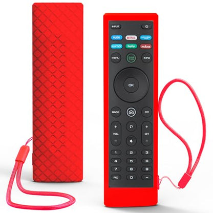 Case for Vizio TV Remote, Cover Compatible with Vizio Smart TV Remote Control XRT136 / XRT140 Silicon Universal Sleeve Skin Red - color: Non-Glow Red