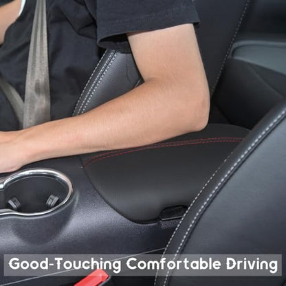 ramuel Center Console Armrest Cover for Ford Mustang 2015-2025 | Anti-Scratch ，Non-Slip ，PU Leather ，Easy Install - size: for Mustang