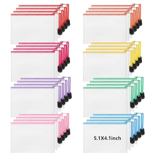 Jetec 32 Pcs Mesh Zipper Bags Bikini Organizer,Stylish Color,5.1 x 4.1 Inch - color: Stylish Color, size: 5.1 x 4.1 Inch