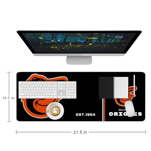 Baseball Mouse Pad Extended Large Gaming Desk Pad 31.5 x 11.8 Inch, XL Mousepad Topographic Mouse Pad with Anti-Slip Rubber Base for Baltimore Home Office - color: M-baltimore