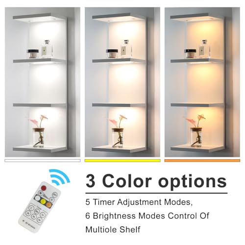 4 Tier LED Wall Shelf, White | Modern Floating Shelves for Makeup Vanity,Bedroom,Living Room,Eay Install Cosmetic Display Lack shelf - color: 4l-white