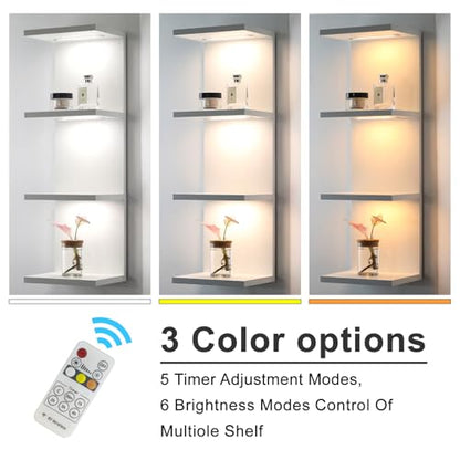 4 Tier LED Wall Shelf, White | Modern Floating Shelves for Makeup Vanity,Bedroom,Living Room,Eay Install Cosmetic Display Lack shelf - color: 4l-white