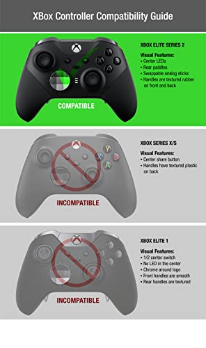 Elite Series 2 Studded Grip Skin for Xbox One Elite Series 2 Controller (NOT for Series X/S/Elite 1) by Foamy Lizard - Sweat Free Silicone w/Flat Top Anti-Slip Studs + 8 QSX-Elite Thumb Grips (Black) - color: Black