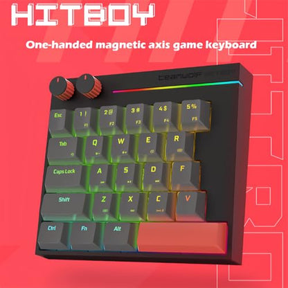 FKZ HK25 One Handed Gaming Keyboard,Magnetic Switch Hall Effect Rapid Trigger Custom RGB Wired Hot Swap Mechanical Keyboard Adjustable Actuation 25 Keys Macro Keypad, 8K Hz Polling Rate (Black) - color: Black