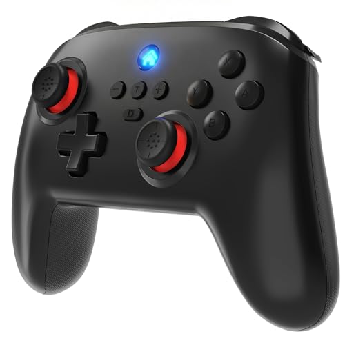 Fosmon Wireless Gaming Pro Controller For Nintendo Switch 2/1/Lite/OLED | Compatible with Switch 2 1 Lite OLED Steam Deck Android iOS Devices with Turbo, Motion Control, Vibration, Digital Triggers - color: Black