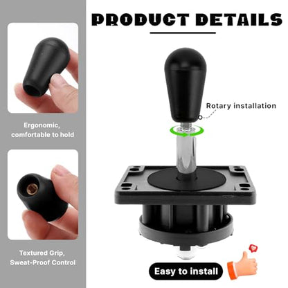 Gallipower 2Pcs Black Ellipse Oval Joystick Head,Arcade Joystick Ball Top Handle Rocker Round Head,Arcade Kit DIY Replacement Parts - color: style 9