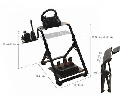Racing Wheel Stand, Adjustable & Foldable Steering Wheel Sim Racing Stand for Logitech G920 G29 G923 G25, G27, G29 PS4 T300RS Thrustmaster Gaming Steering Wheel Stand, Wheel & Pedals Not Included