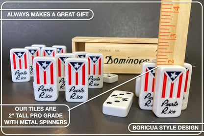 Puerto Rico Dominoes Adult Set Gifts Double six Puerto Rican Domino Set Boricua Style Comes with PR Flag