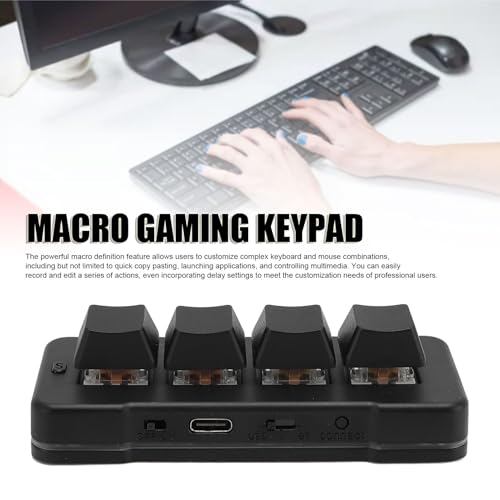Tangxi Mini 4 Key Keypad, Support USB and Bluetooth, Self Programming, One Handed RGB Mechanical Gaming Keyboard for Phone Computer Tablet