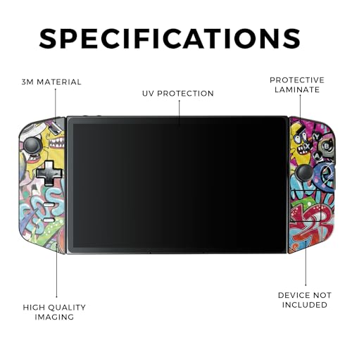 Carbon Fiber Gaming Skin Compatible with Lenovo Legion Go - Funky Graffiti - Premium 3M Vinyl Protective Wrap Decal Cover - Easy to Apply | Crafted in The USA by MightySkins - color: Funky Graffiti, style: Carbon Fiber Textured Finish