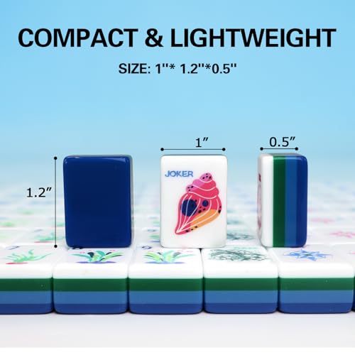 American Mahjong Game Set, Portable Carrying Bag,Acrylic 160 Tiles,Western Mahjong Tiles Set,Complete Ma Jong Set (Jasper) - color: Jasper