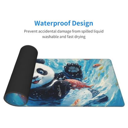 Cute Panda Mouse Pad XL Large Mousepad Non Slip Rubber Base Desk Mat for Laptop Computer Gaming 31.5" X 12" - color: Cute Panda