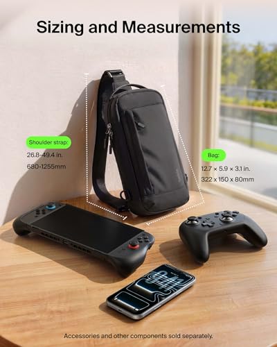 Belkin Nintendo Switch 2 Carrying Case, Sling Crossbody Travel Bag, Fits Up to 2 Pro Controllers with 10 Game Cartridge Slots, Soft Interior & Lightweight Protective Gaming Pouch, Switch 2 Accessories - color: Black