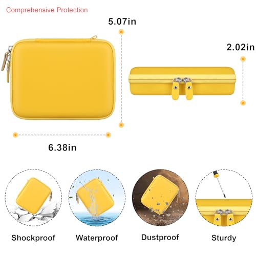 Elonbo Carrying Case for G350/ RG35XX Pro/ RG40XXV/ RG406V/ RG405V Retro Handheld Game Console, GiipGoop/ Voacle/ Anbernic Video Gaming Console Travel Storage Bag, Linux System Games Holder, Yellow - color: Yellow