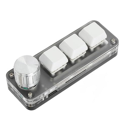 Dioche Mini Keypad RGB Mechanical One-Handed Gaming Keyboard - Custom Shortcut Functions for Office/Music/Industrial Control - 3 Keys, Plug and Play