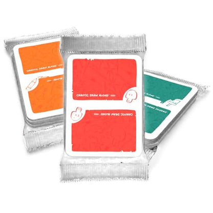 Chaotic Draw Along - Booster Pack Bundle (20 of each Chaotic Blank Color: Red, Orange, Green Cards) - Prompt Deck Expansion - Creative Art Blanks, Drawing Inspiration, Blank Cards for Your Own Prompts