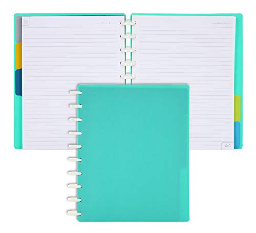 Talia Discbound Notebooks, Planner, Customizable, (Celestial Turquoise, Midsize (7.5in x 9.75in)) - color: Celestial Turquoise, size: Midsize (7.5in x 9.75in)