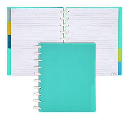 Talia Discbound Notebooks, Planner, Customizable, (Celestial Turquoise, Midsize (7.5in x 9.75in)) - color: Celestial Turquoise, size: Midsize (7.5in x 9.75in)