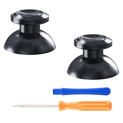 eXtremeRate Custom Black Metal Thumbsticks for PS5 Controller, Replacement Aluminum Analog Stick Joystick for PS4 Controller - color: Black