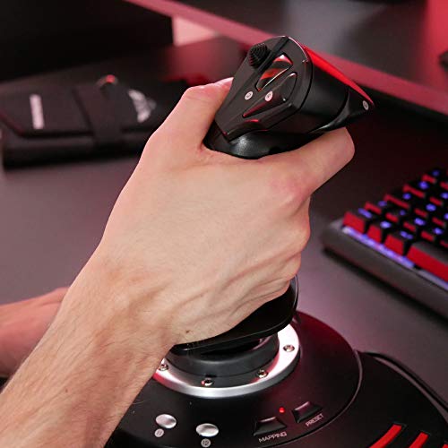 Thrustmaster T-Flight Hotas X USB Flight Sim Stick & Throttle - PC | Detachable design, adjustable resistance, 12 programmable buttons, 5 axes, dual rudder control, preset memory, ergonomic - style: PC