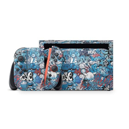 Glossy Glitter Gaming Skin Compatible with Nintendo Switch 2 Premium Kit - Blue Meanies - Premium 3M Vinyl Protective Wrap Decal Cover - Easy to Apply | Crafted in The USA by MightySkins - color: Blue Meanies, size: Switch 2 Premium Kit, style: Glossy Gli