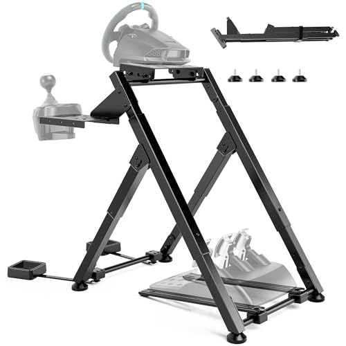 ARES WING Foldable Sim Racing Wheel Stand with Chair Fixing, Compact Design | Racing Simulator Cockpit Compatible with Logitech G29 G920 G923, Fanatec, Thrustmaster, Moza, Simagic, Racing Games Equipment - size: Stand with Chair Fixing