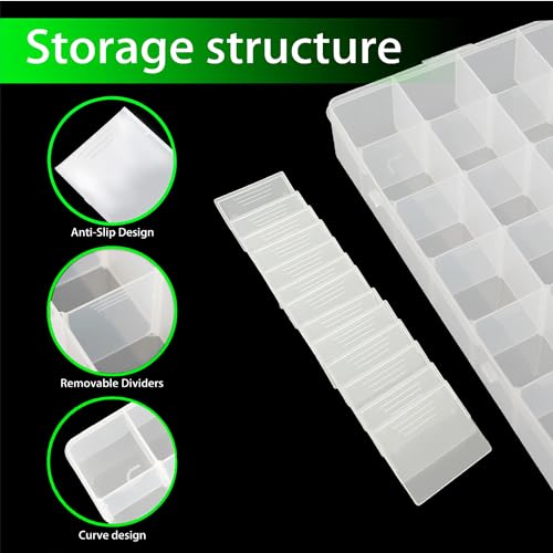 2 Pcs Large 24 Grids Plastic Organizer Box | Grids Plastic Organizer Box for kitchen Storage, Party and Travel