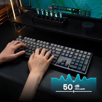 EPOMAKER TH108 Full Size Mechanical Keyboard, Wireless Gaming Keyboard with 8000mAh Battery, Creamy Gasket, 108 Keys, Hot Swap, Custom Driver, RGB Backlight (Black, Sea Salt Silent) - color: Black, size: Sea Salt Silent