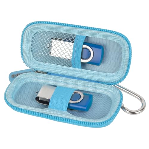 USB Flash Drive Case, SD Card/Thumb Drive/Memory Cards Holder, Bag Only | SDXC/SDHC Storage, Electronic Accessories Organizer for SanDisk / for Samsung, for Students/IT/Office/School/Travel,LightBlue - color: Light Blue