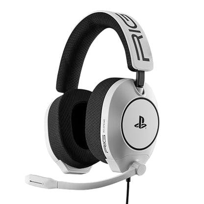 RIG R5 Spear PRO HS Wired Gaming Headset Officially Licensed PlayStation | PS5, PS4, PC - 40mm Graphene Drivers, Tempest 3D Audio, Flip-to-Mute Mic, Memory Foam Cushions - Universal 3.5mm -White - color: White
