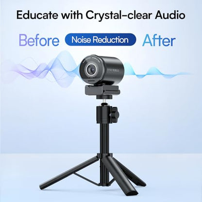 EMEET SmartCam S800-4K Webcam with Tripod for Streaming, Sony 1/2'' Sensor | Supports HDR, PDAF&TOF Dual-autofocus, 1080P@60FPS, Adjustable Heights with 360° Swivel Head, Perfect for Live Streaming - style: S800 1/2" Sensor with Tripod