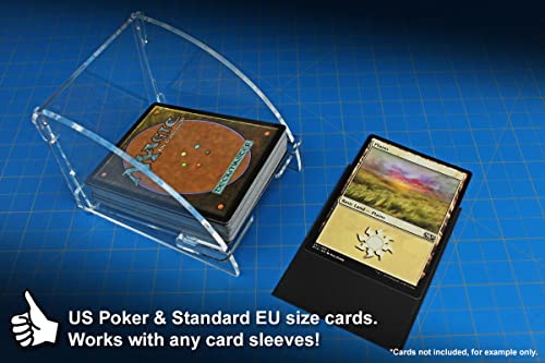 LITKO Standard Card Deck Holder | Single Pile, 75-100 | US/EU 70x100mm | Playing card tray for Magic, Pokémon & TCGs | Angled finger notch | Snap-fit, no glue | Laser-cut acrylic - color: Clear, size: Holds 75-100 Standard Cards. Single Pile