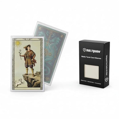 Matte Tarot Card Sleeves – 100CT Clear Front & Non-Glare Back, Fits Standard Tarot & 40K Sized Cards (70×120 mm) – Durable Protective Sleeves for Deck Building, Shuffling & Storage - style: Textured Matte