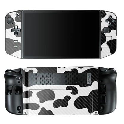 Carbon Fiber Gaming Skin Compatible with Lenovo Legion Go - Cow Print - Premium 3M Vinyl Protective Wrap Decal Cover - Easy to Apply | Crafted in The USA by MightySkins - color: Cow Print, style: Carbon Fiber Textured Finish