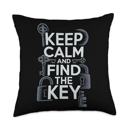 Escape Room Game Lockpicking Puzzle Room Exit Game Throw Pillow - size: 18x18