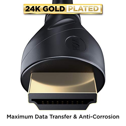 PowerBear 4K HDMI Cable 20 ft 1 Pack Long Hdmi Cable, Braided Nylon & Gold Connectors, 4K @ 60Hz, Ultra HD, 2K, 1080P, ARC & CL3 Rated | for Laptop, Monitor, PS5, PS4, Xbox One, Fire TV, & More - size: 20.0 ft