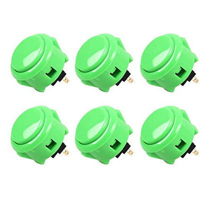 SANWA 6 pcs OBSF-30 Original Push Button 30mm - for Arcade Jamma Video Game & Arcade Joystick Games Console (Green) S@NWA - color: Green