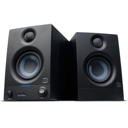 PreSonus Eris 3.5 Powered Studio Monitors, Pair — | 50W, Woven-Composite Woofer, Silk-Dome Tweeter, Black - color: Black, size: 3.5"