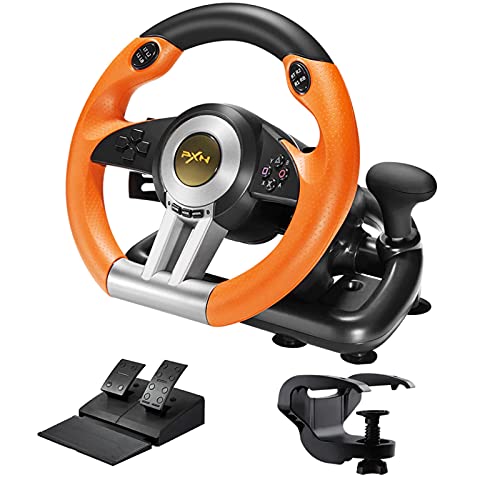 PXN Racing Wheel - Gaming Steering Wheel for PC, V3II 180 Degree Driving Wheel Volante PC Universal Usb Car Racing with Pedal for PS4, PC, PS3,Xbox Series X|S, Xbox One